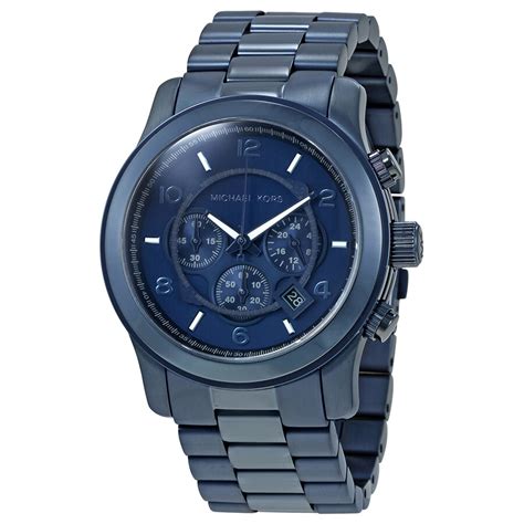 michael kors navy blue runway watch|Michael Kors runway chronograph watch.